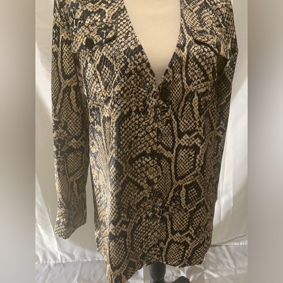 MOSSMAN The venomous shirt black and tan print size 2 - Picture 5 of 12